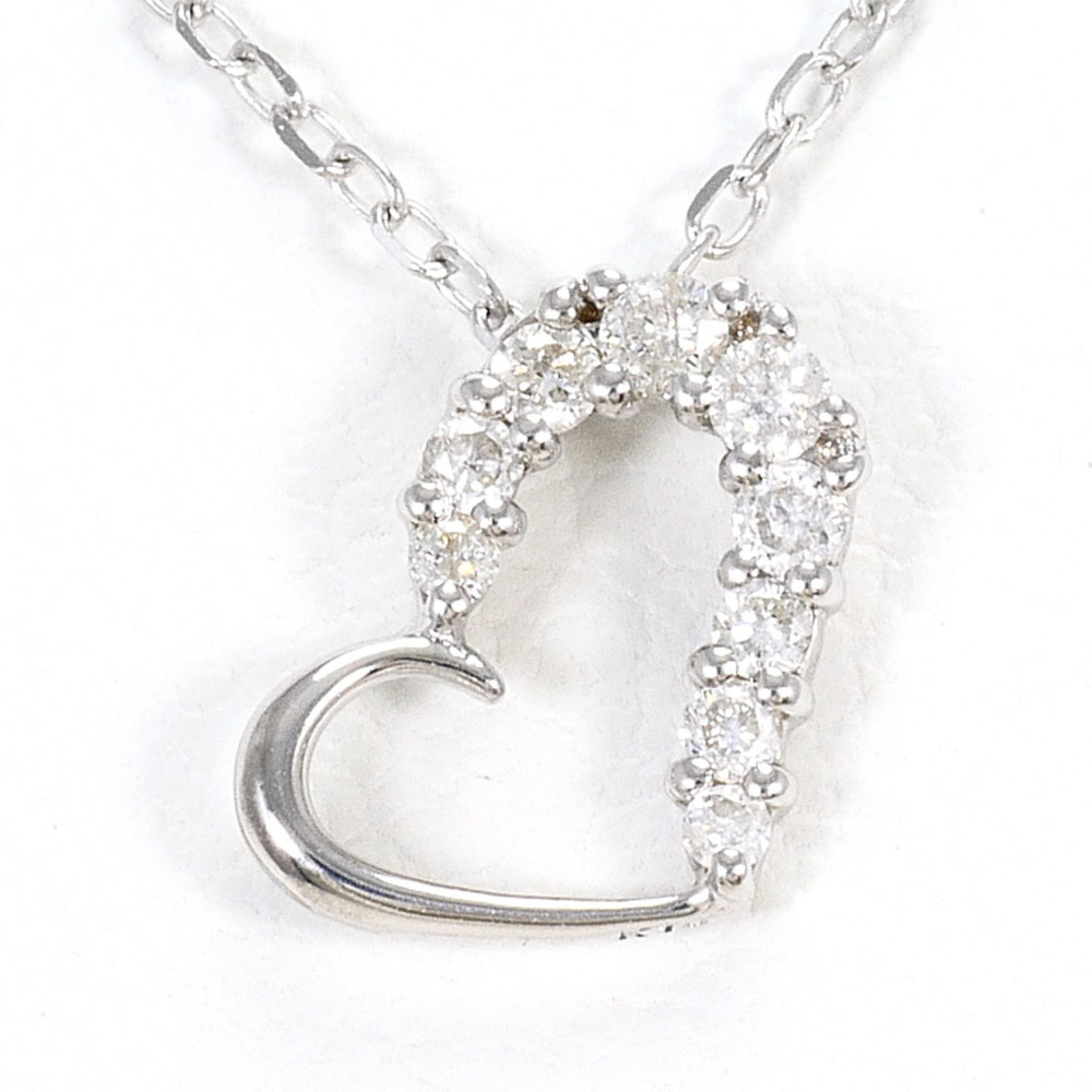 K10 10K WG White Gold Necklace with 0.10ct Diamond, Total Weight 0.9g, 39cm, ...